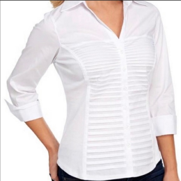 Zac & Rachel White Pleated Blouse - Picture 2 of 8